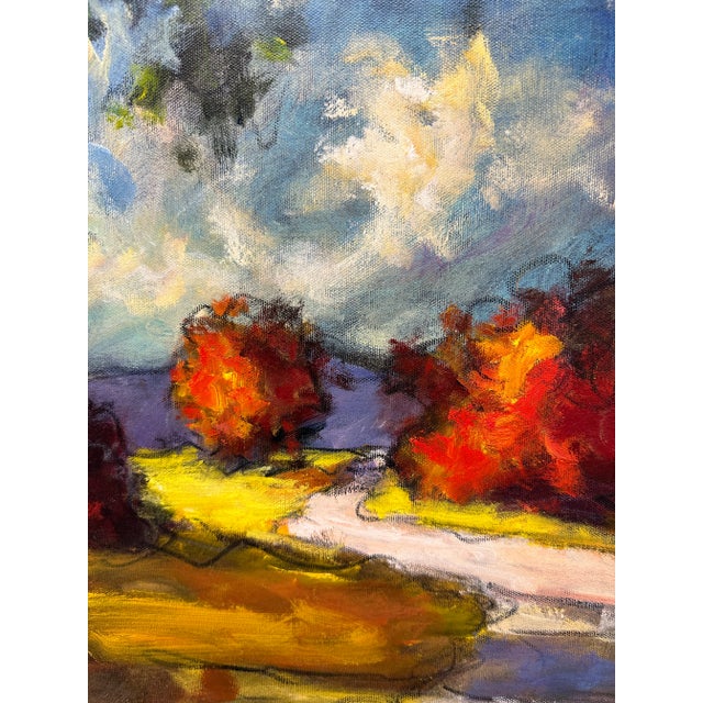 “Country Road” Original Oil Painting by David Swanigan on a Large Panoramic Shaped Canvas For Sale - Image 4 of 11