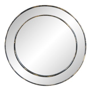 West Elm Venetian Style Antique Tiled Round Mirror 30" For Sale