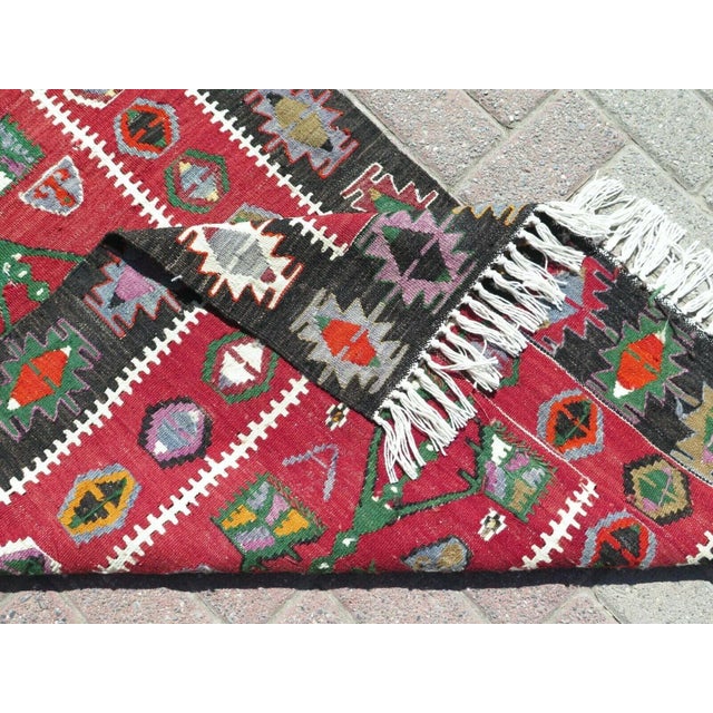 1960s Vintage Turkish Handmade Kilim Rug - 31"x61" For Sale - Image 9 of 10