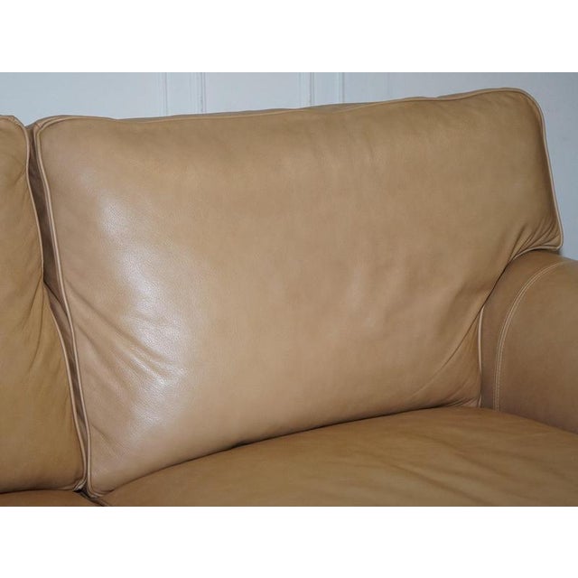 Latte Brown Leather Two Seater Sofa by Multiyork England For Sale - Image 9 of 18