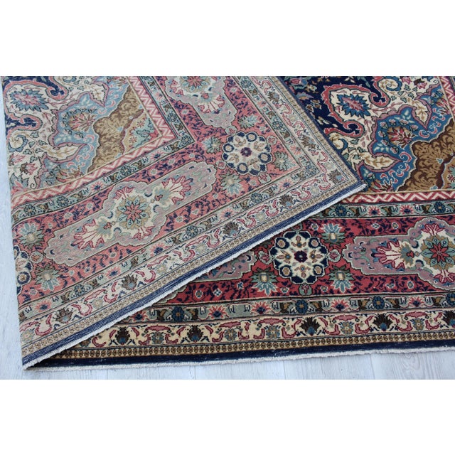 Extra Detailed Vintage Turkish Area Rug - 98.5"x145" For Sale - Image 12 of 13