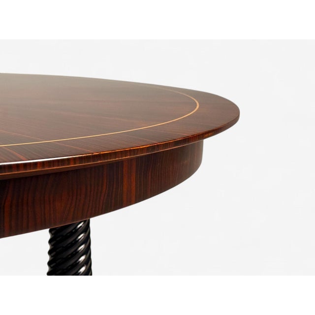 Regency, Macassar, Ebony, Brass Inlay, Center Table, France, 1970s For Sale In New York - Image 6 of 11