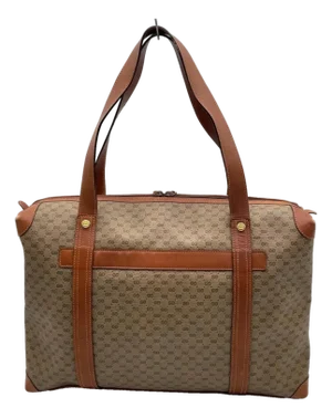 A 2000s Vintage Gucci Micro Gg Monogram Beige and Brown Coated Canvas Hand-Bag 7