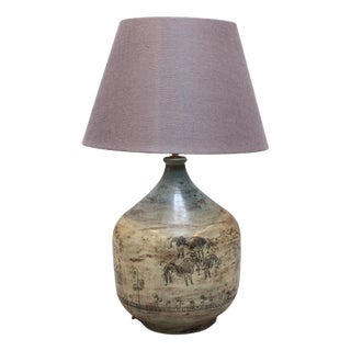 Large Mid-Century French Ceramic Lamp by Jacques Blin, 1950s For Sale