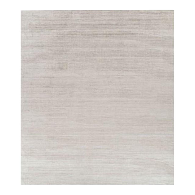 Rug & Kilim’s Oversized Textural Rug in Solid Taupe and White Tones and Striae - 14x16 For Sale