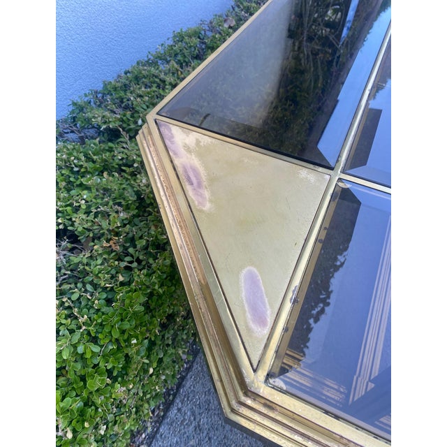Vintage Brass and Glass Dining Table For Sale - Image 10 of 17