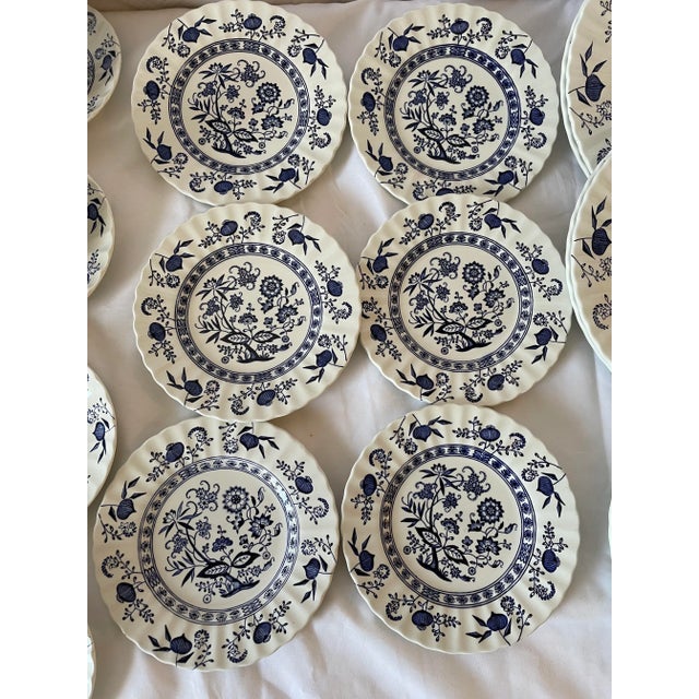 Vintage J & G Meakin Classic White Blue Nordic Dinner Pieces- 24 Pieces For Sale - Image 4 of 13