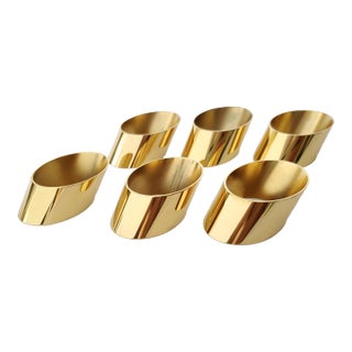 24 Karat Gold-Plated Mid-Century Modern Napkin Rings For Sale