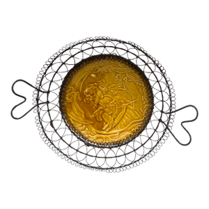 Austrian Majolica Art Nouveau Wire Basket Circa 1900