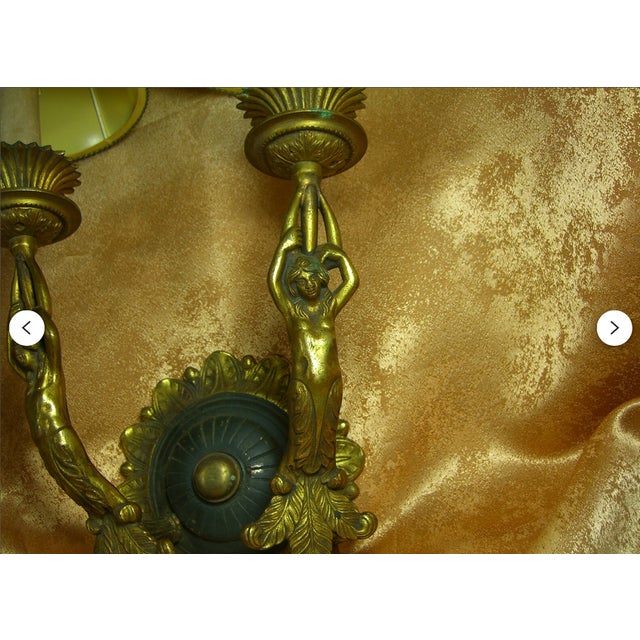 Art Nouveau Sculptural Bronze Wall Sconces, 1920s, Set of 2 For Sale - Image 6 of 10