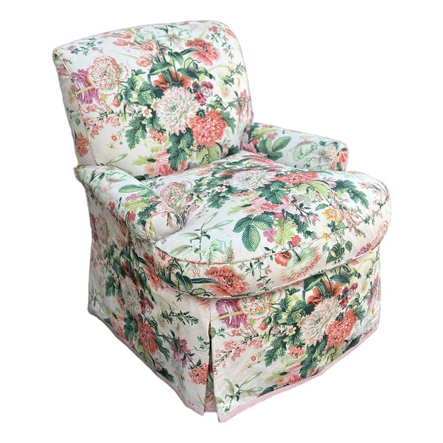 Vintage Palm Beach Floral Arm Chair For Sale