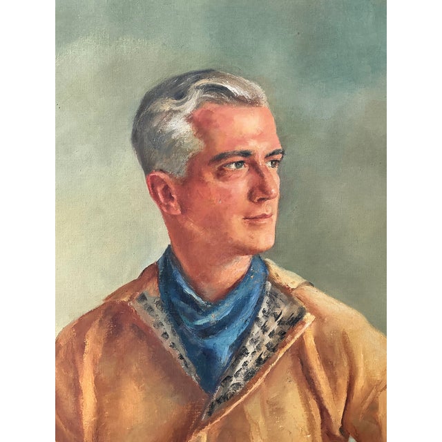 Monumental 1947 Zofia Tomek Framed Portrait Painting For Sale - Image 9 of 12