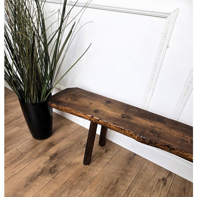 Antique Italian Wooden Bench, 1890s For Sale - Image 4 of 8