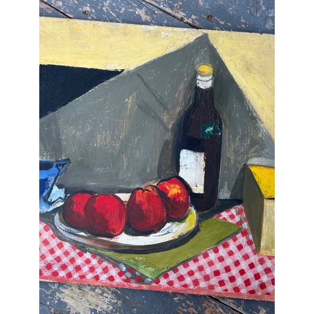 Vintage Acrylic on Board Tablescape Still Life, Circa Mid-20th Century For Sale - Image 10 of 14