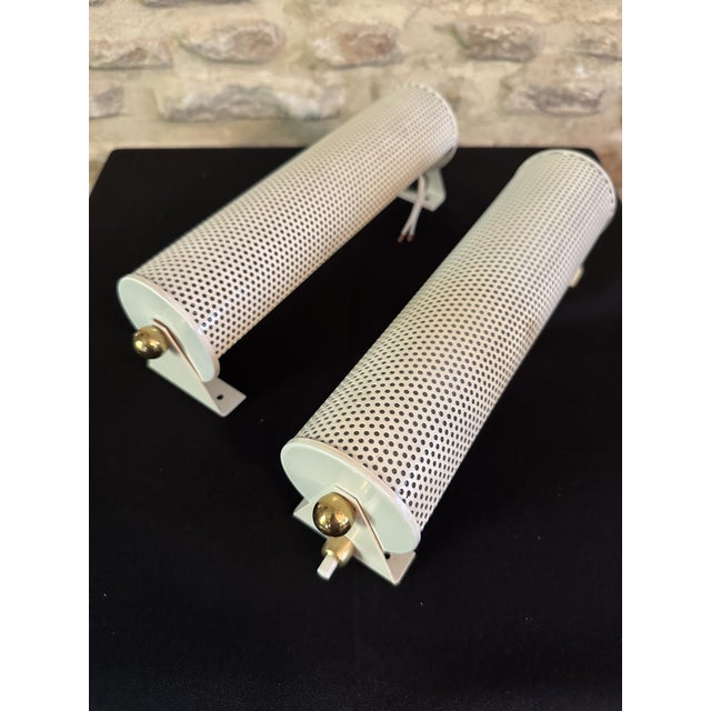 Wall Lights attributed to Mathieu Matégot for Atelier Matégot, 1950s, Set of 2 For Sale - Image 11 of 18