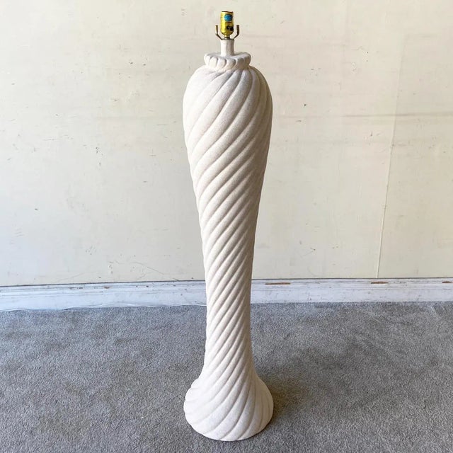 Postmodern Postmodern Spiral Swirl Ceramic Floor Lamp For Sale - Image 3 of 8