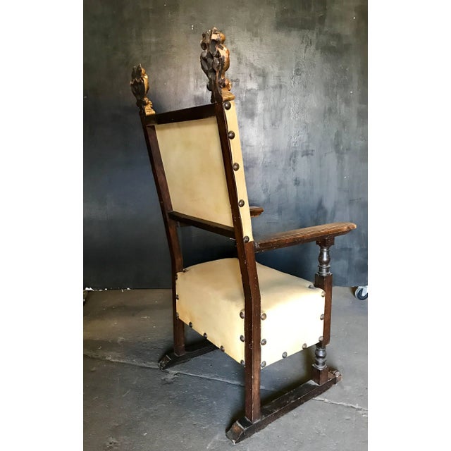 Late 19th Century Italian Carved Walnut 19th Century Armchair For Sale - Image 5 of 7