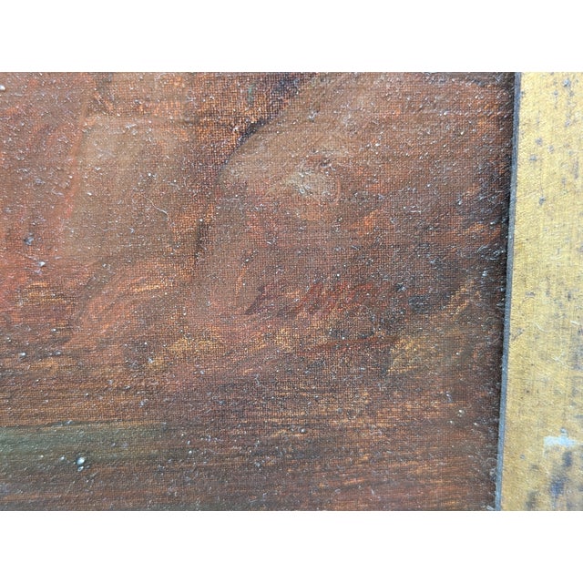 Late 19th to Early 20th Century Continental Pastoral Landscape, Signed Oil on Canvas, Carved Giltwood Frame For Sale - Image 4 of 9