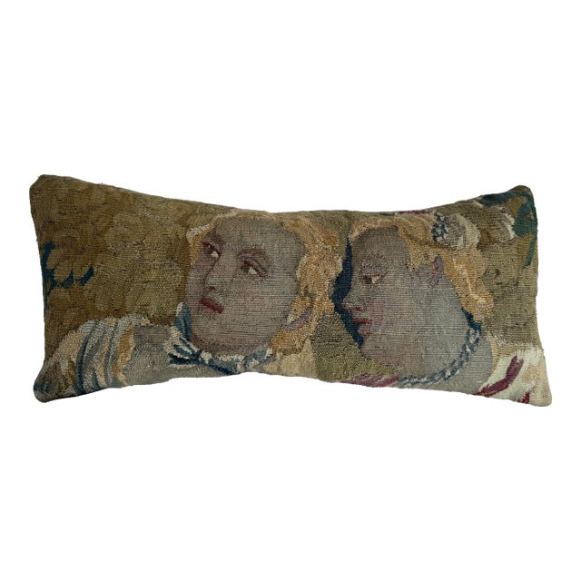 17th Century Flemish Brussels Tapestry Pillow With Classical Figures For Sale
