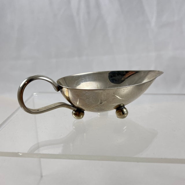 Mid-Century Modern Mid-Century Modern Era Italian Silver Individual Au Jus Sauce Boats, Set of Six For Sale - Image 3 of 11