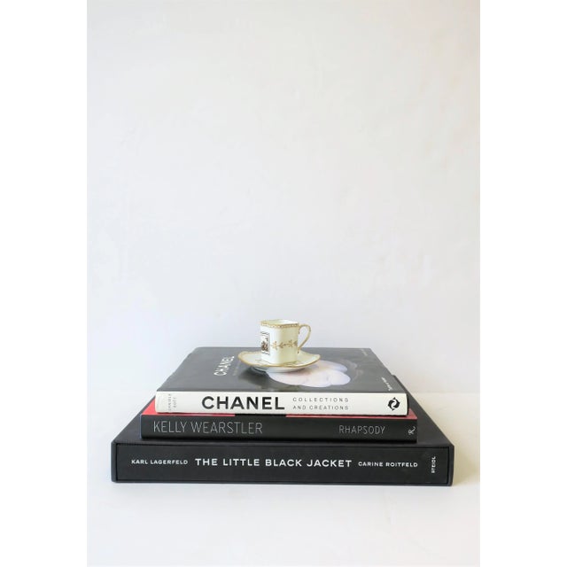 Richard Ginori Richard Ginori Designer Italian White & Gold Espresso Coffee or Tea Cup Saucer - 2 Pieces For Sale - Image 4 of 12