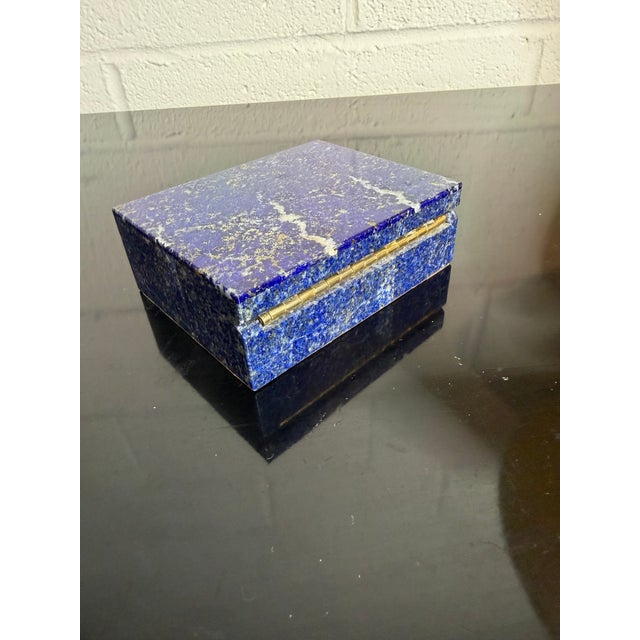 Gemstone Vintage Lapis Box For Sale - Image 7 of 7