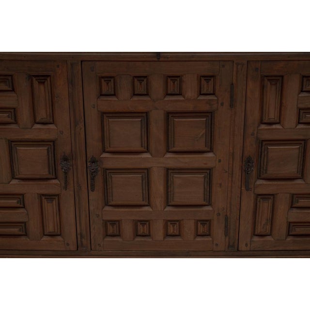 Brutalist Spanish Sideboard in Wood, 1970s For Sale - Image 9 of 18