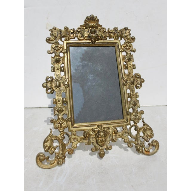 Antique Brass Gothic Style Photo Frame 19th Century For Sale - Image 9 of 13