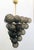 Italian chandelier with frosted smoky Murano glass globes mounted on polished brass finish frame / Made in Italy by Fabio...