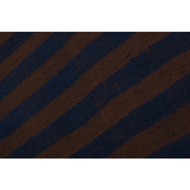 Coffee 1960s Vintage Striped Turkish Kilim Rug 6'4'' X 9'11'' For Sale - Image 8 of 12