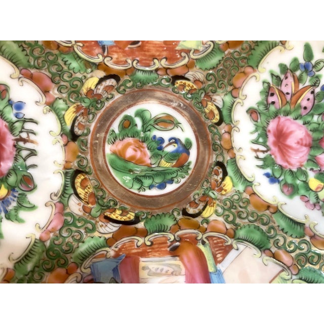19th C. Chinoiserie Rose Medallion Low Bowl With Handles For Sale - Image 10 of 11