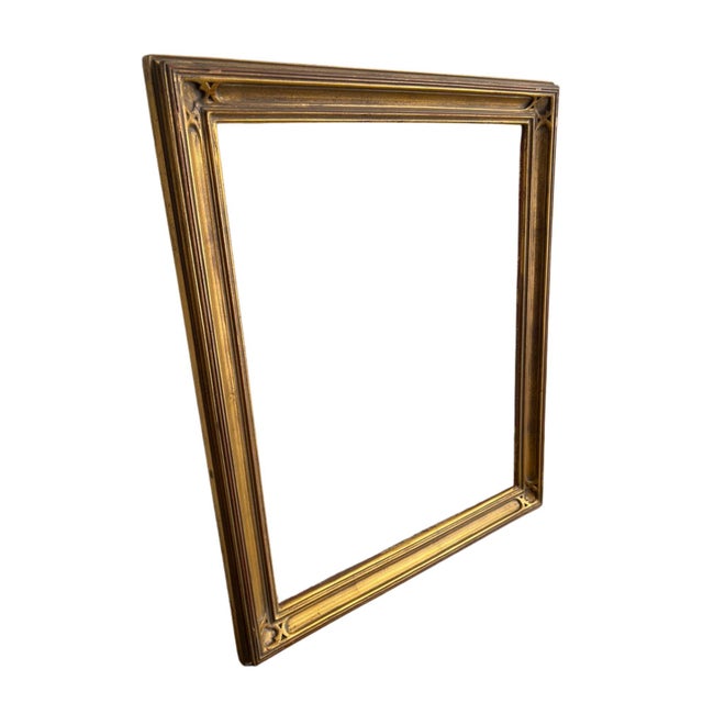 Vintage Mission Style Giltwood Picture Frame For Sale In Los Angeles - Image 6 of 9