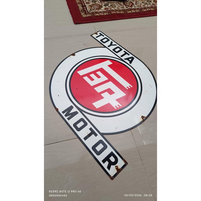Vintage Toyota Motor Sign Advertising 2026 Reproduction 1.3mm Steel Teq Japanese Logo For Sale - Image 6 of 10