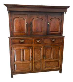 Large Antique Welsh Oak Deuddarn Cupboard, 1680s