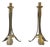 Tall Art Nouveau Leaves Tri-Stand Candleholders in Engraved Brass, 1900s, Set of 2 For Sale