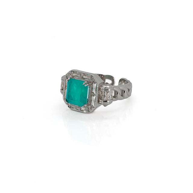 Paraiba Tourmaline Happy Cocktail Ring, Size 5 For Sale - Image 11 of 12