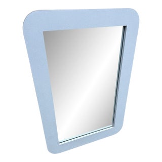 Vintage Blue Laminate Post Modern Wall Mirror For Sale