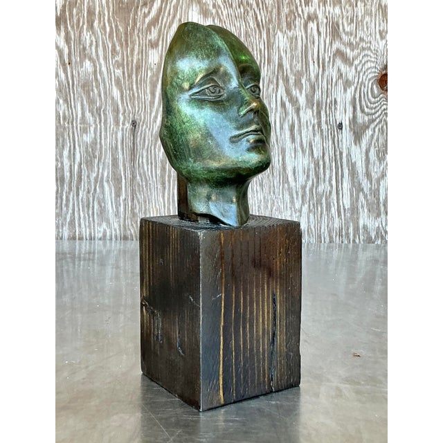 Late 20th Century Late 20th Century Vintage Bronze Abstract Sculpture of Woman For Sale - Image 5 of 5