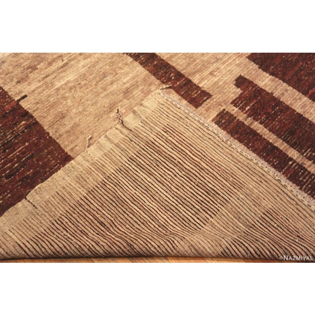 Textile Large Tribal Primitive Design Central Asian Rug For Sale - Image 7 of 7