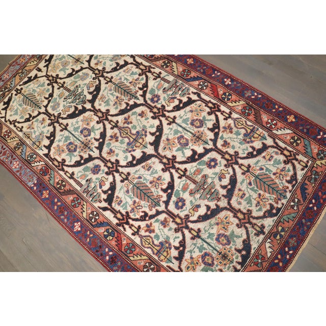 Persian Ivory Antique Persian Bakhtiari Rug - 3'6" x 6' For Sale - Image 3 of 6