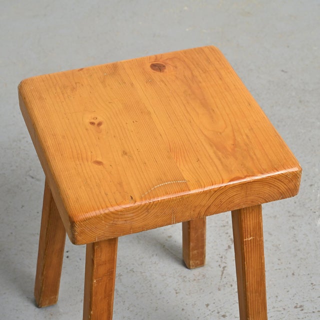 Pine Stools by Charlotte Perriand for Les Arcs, 1980s, Set of 2 For Sale - Image 6 of 13