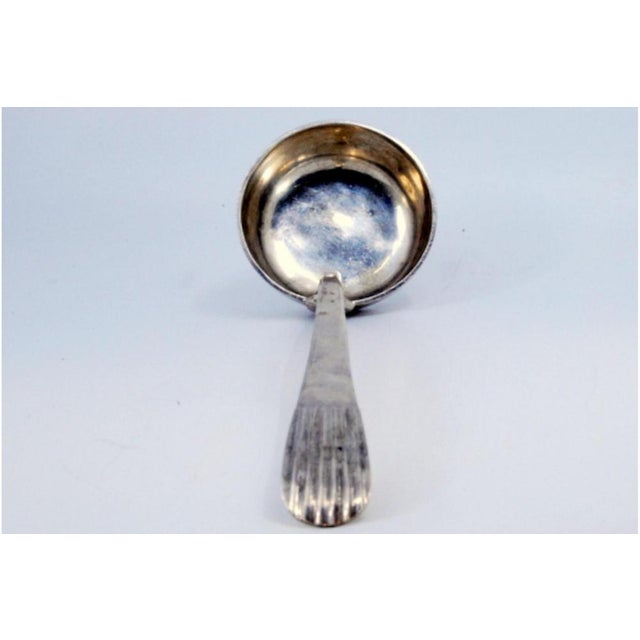 Silver Soup Ladle with Embossed Handle For Sale - Image 6 of 9