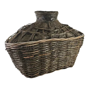 Chinese Woven Willow Oil Container Basket 25"
