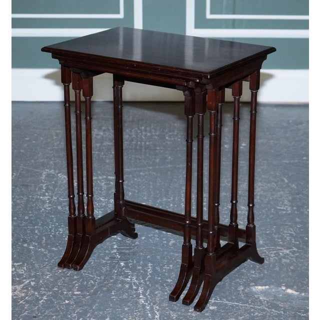 Victorian Nesting Tables with Bamboo Legs, Set of 3 For Sale - Image 6 of 13