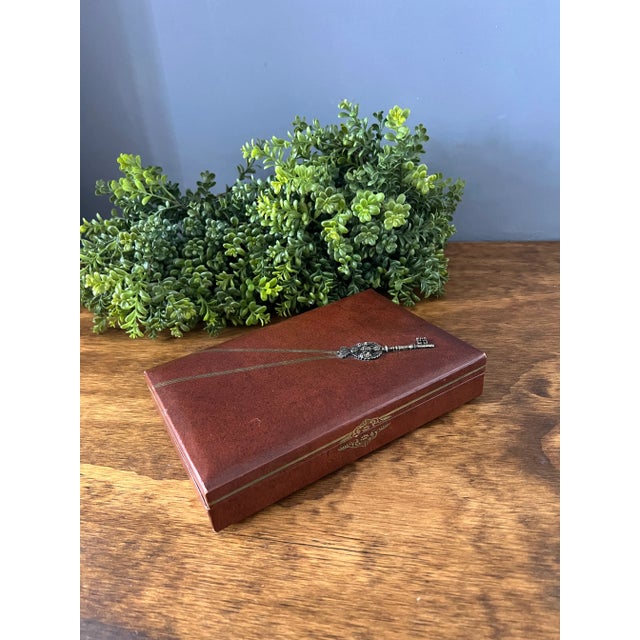 Mid-Century Modern 1950’s Leather Jewelry Box For Sale - Image 3 of 12