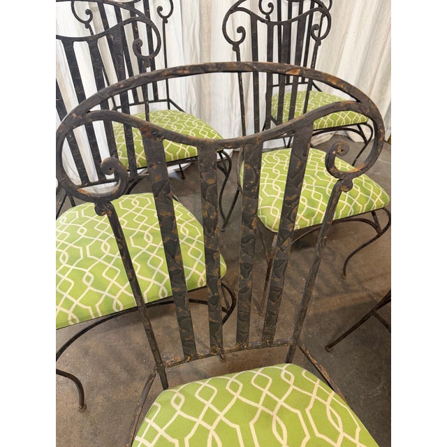Transitional Prou Style Wrought Iron Chair Set/6 For Sale - Image 3 of 12