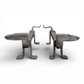 Zoomorphic Andirons of Dachshunds, Set of 2 For Sale