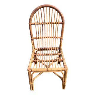 Late 20th Century Rattan Wicker Desk Chair For Sale