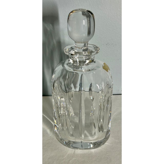 Transparent Vintage Cut Crystal Portuguese Decanter With Stopper For Sale - Image 8 of 13