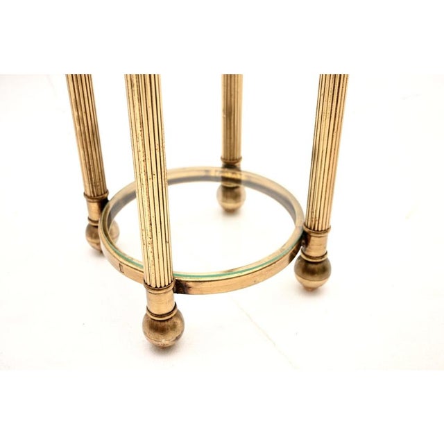Metal Vintage French Brass and Glass 3-Tier Side Table, 1960s For Sale - Image 7 of 8
